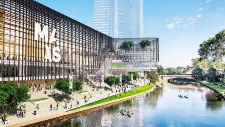 Artist's impression of the proposed Powerhouse museum on the banks of the Parramatta River. Photo: NSW Government
