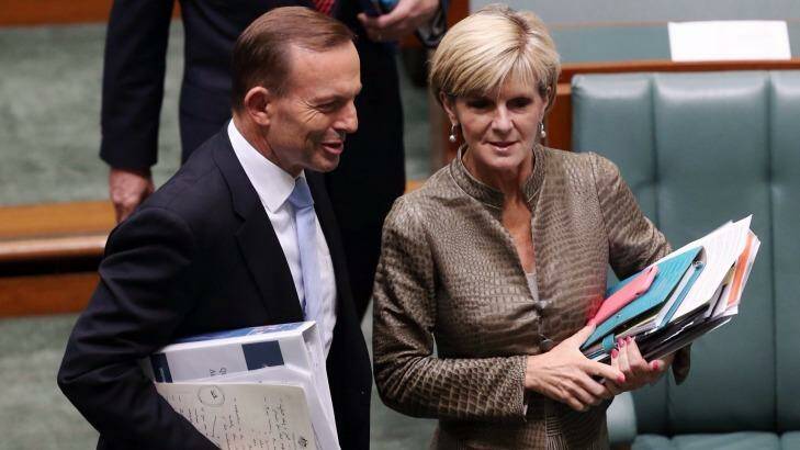 Prime Minister Tony Abbott and Foreign Affairs Minister Julie Bishop. Photo: Andrew Meares