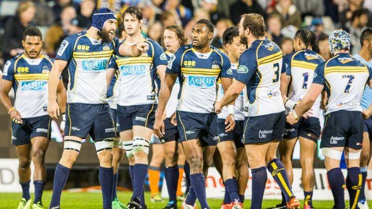 Flanker Scott Fardy of the ACT Brumbies gets fired up. Photo: Matt Bedford