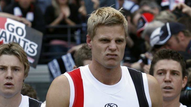 Nick Riewoldt is one of the few Saints players from the Grand Final of 2010 to be named in the squad taking on Melbourne in round one, 2014. Photo: PAUL ROVERE