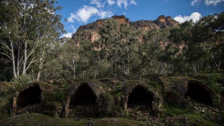 The abandoned coke ovens of the Shale Oil Refinery at Newnes.  Photo: Wolter Peeters
