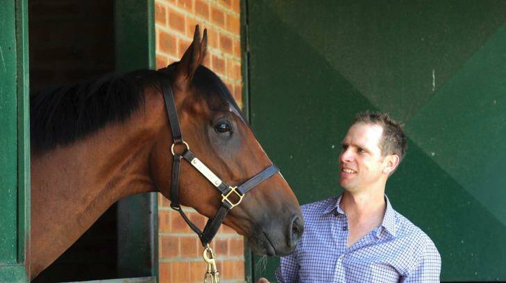 One fell swoop: Matthew Dale, pictured here with Fell Swoop, will make a charge at the trainers' premiership on the final day of the season. Photo: Graham Tidy