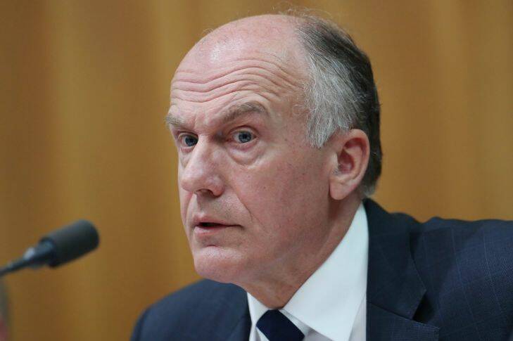 Senator Eric Abetz during Senate estimate hearings at Parliament House Canberra on Tuesday 24 October 2017. Fedpol. Photo: Andrew Meares 