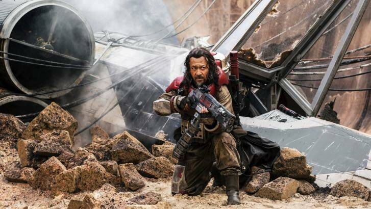 Wen Jiang as Baze Malbus in <i>Rogue One: A Star Wars Story</i>.  Photo: Jonathan Olley