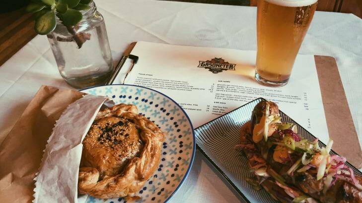 Pie and hot dog at the Gasometer Photo: Supplied