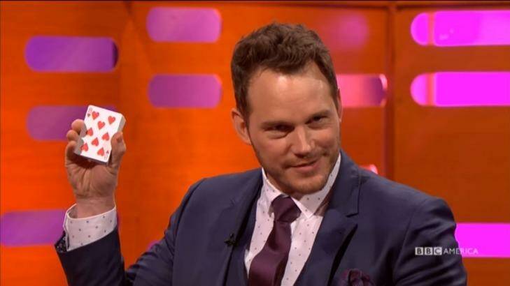 Phew! Chris Pratt did not have to 'eight' his words about being able to perform magic. Photo: YouTube