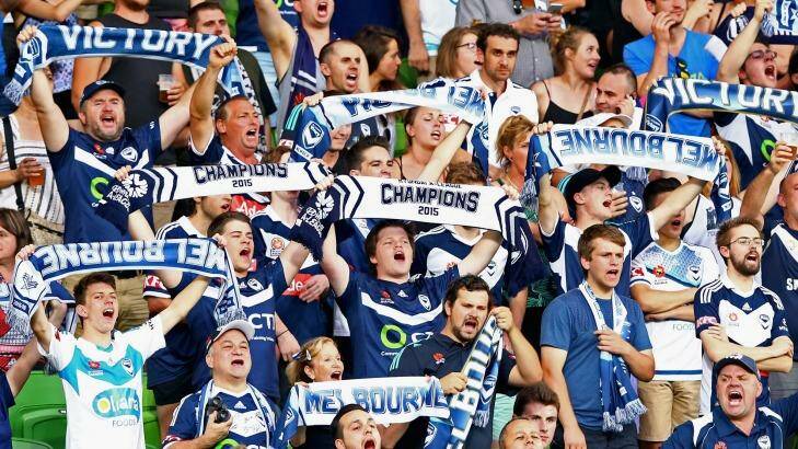 Passionate Melbourne Victory fans in December last year. Photo: Quinn Rooney