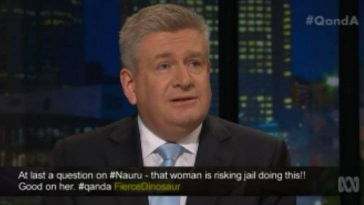 Communications minister Mitch Fifield defended offshore processing. Photo: ABC