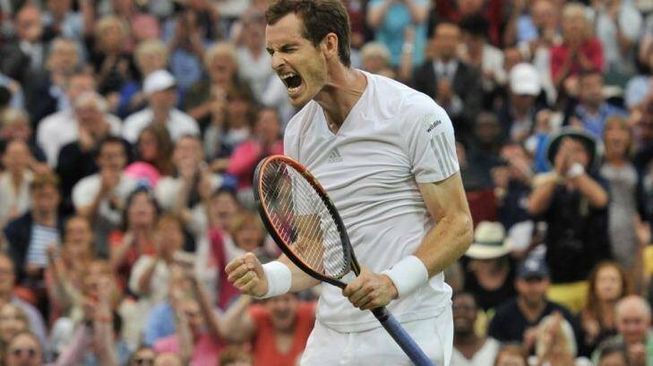 High hopes: Andy Murray in action on Monday. Photo: AFP 