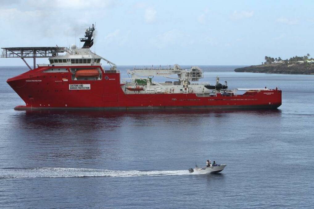 Ocean Protector: 157 asylum seekers were detained on the vessel for a month earlier this year. Photo: Wolter Peeters