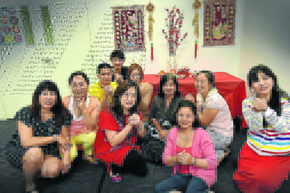 THE YEAR OF THE GOAT: Ready to celebrate Chinese New Year are, from left, Mai Urquhart, Xin Fang, Andy Shi, Alan Chan, Judy Lin, Suelyn Pakes, Thu Nguyen, Kadamshowri Shilpakar, Valerie Ang, Kelly Huang. The group s cultural heritage includes Vietnam, Taiwan, Singapore, Hong Kong, China, Malaysia and Nepal. Photo: Geoff O Neill 060215GOC02