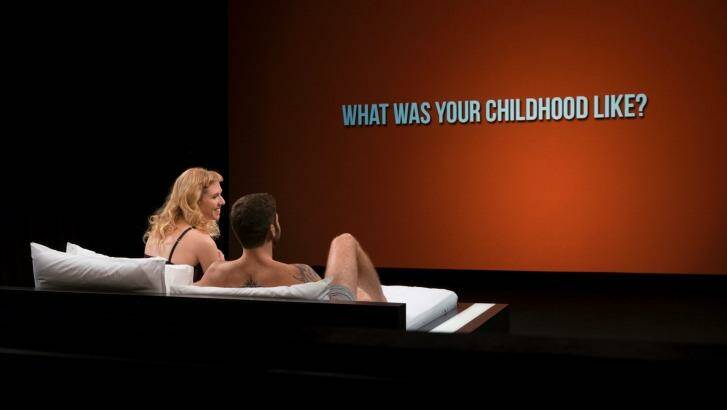 <i>Undressed</i>, the dating show on SBS in which Big Brother prompts participants. Photo: SBS