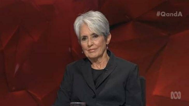 Calm, graceful and polite .... Singer and social activist Joan Baez won the night on Q&A with great insights and a performance of Steve Earle's 'God is God'. Photo: ABC