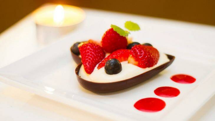 Baileys, ricotta and berry chocolate basket was the delicious dessert from the Secret Supper Club. Photo: Byron Maxwell