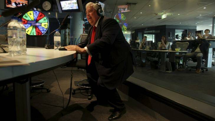 Palmer ''twerks'' during a radio interview with 2DayFM's Kyle and Jackie O while campaigning in Sydney in 2013. 

photo.JPG Photo: Kate Geraghty