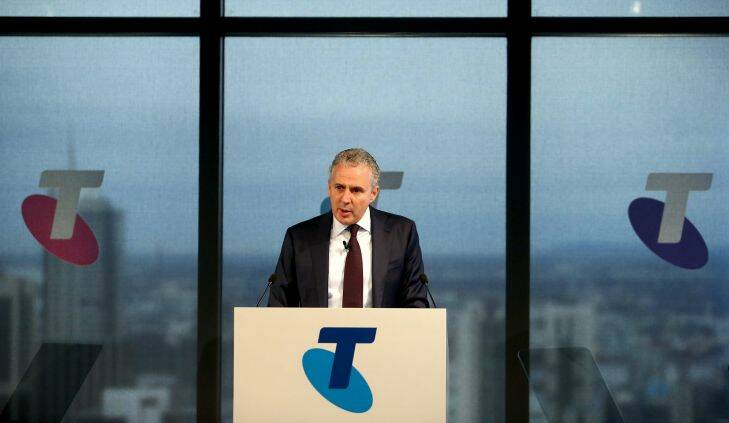 Telstra CEO Andy Penn announcing the full year results
Photo Pat Scala , Melbourne , AFR
Thursday the 17th of August 2017 .
