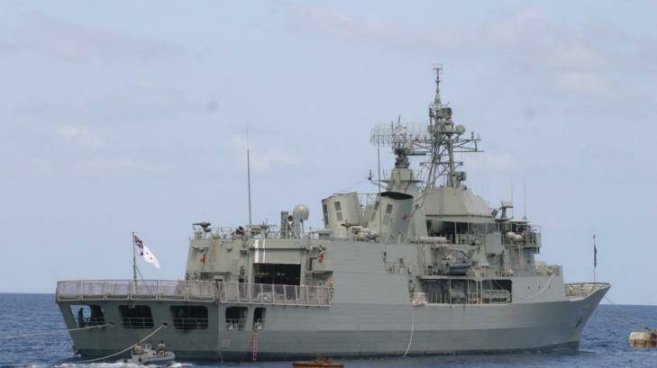 Hazing allegations...the HMAS Ballarat. Photo: Phil Oakley