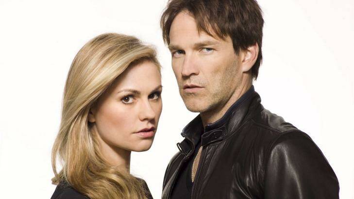 Love at first bite: Anna Paquin and Stephen Moyer in <i>True Blood</i>.


