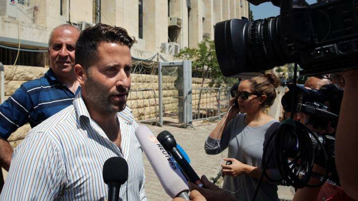 Lebanese father Ali al-Amin speaks to journalists after dropping charges against his estranged wife and the 60 Minutes crew. Photo: Bilal Hussein