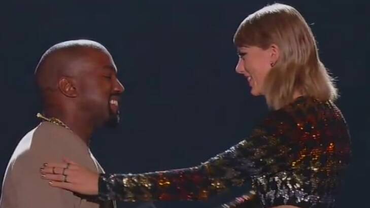 Taylor Swift presented Kanye West with the Video Vanguard award.