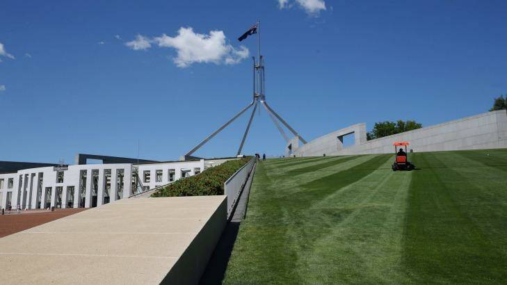 The lawns at Parliament House Photo: Andrew Meares