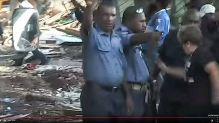 Papua New Guinea police and Dame Carol Kidu in the documentary The Opposition. Photo: Supplied