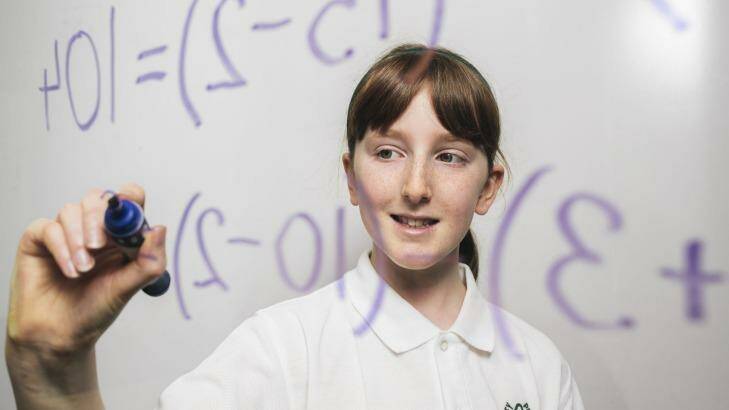 Canberra primary school student, Claire Jones, won the UNSW medal for mathematics in 2015. Photo: Rohan Thomson