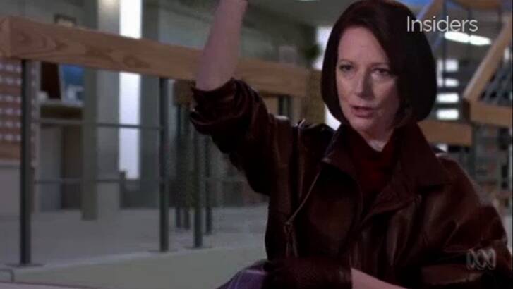 Former PM Julia Gillard as shown in the spoof. Photo: ABC TV