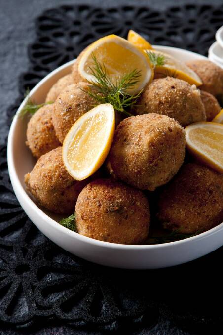 Smoked salmon and dill croquettes <a href="http://www.goodfood.com.au/good-food/cook/recipe/smoked-salmon-and-dill-croquettes-20120725-29tv6.html"><b>(recipe here).</b></a> Photo: Marina Oliphant