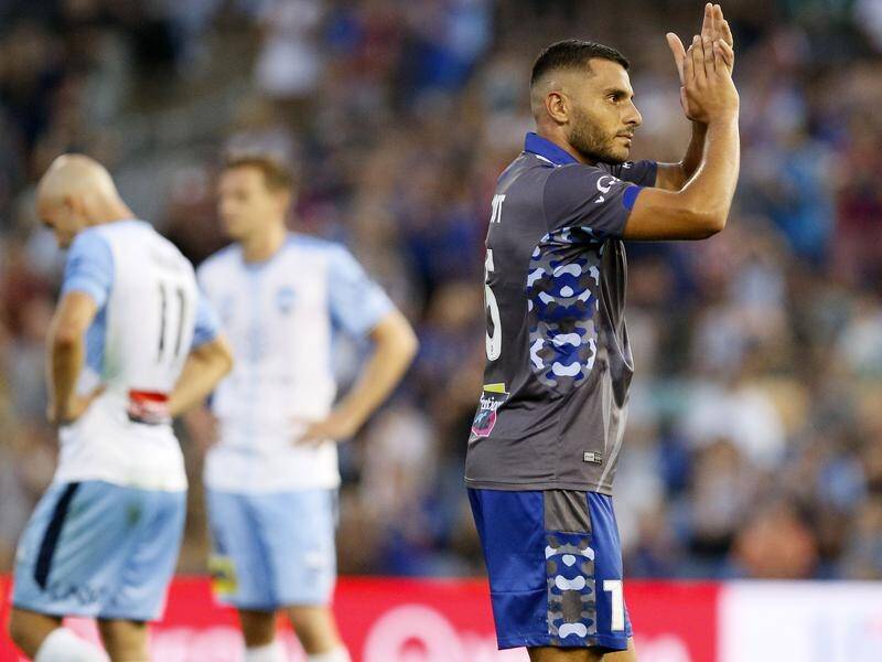 Andrew Nabbout signed off his stint at Newcastle with a match winner for the Jets against Sydney FC.