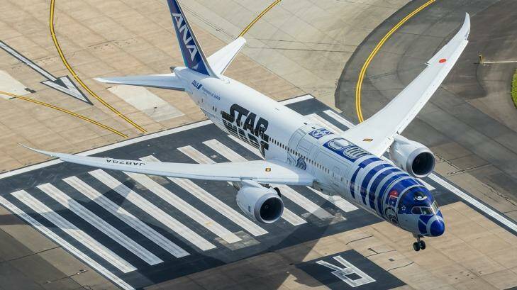 Keep your eyes open for special planes, such as Japanese carrier ANA's R2-D2 style Star Wars jet.