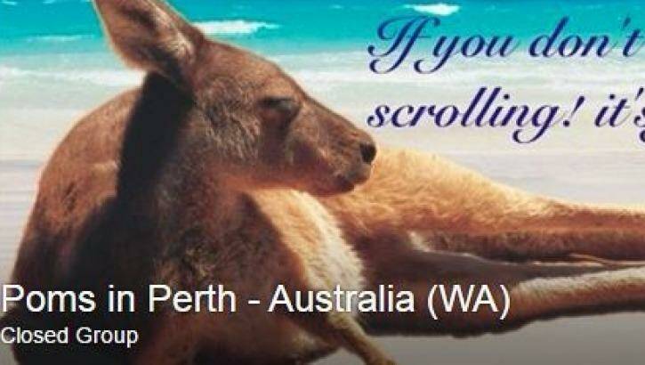 The 'Poms in Perth' Facebook page Photo: Facebook