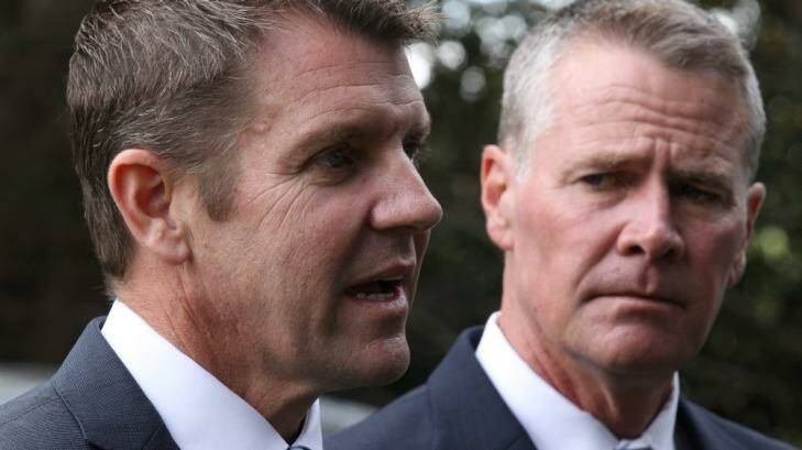NSW Premier Mike Baird and former deputy premier Andrew Stoner. Photo: Peter Rae