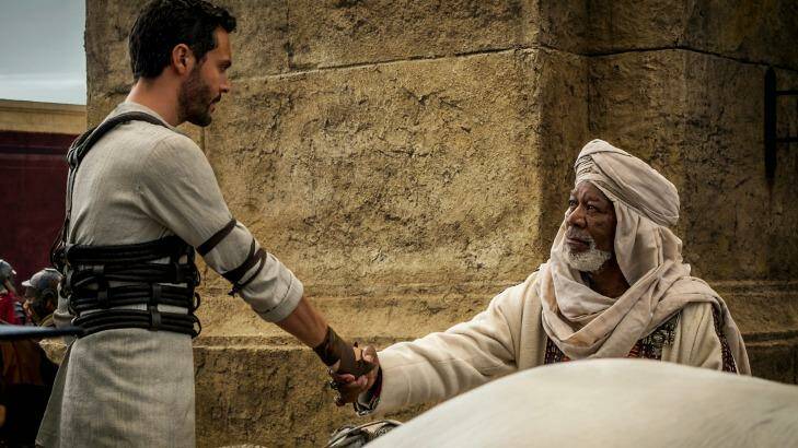 A film about the Roman Empire and about us – Huston as Ben-Hur and Morgan Freeman as Ilderim. Photo: Philippe Antonello