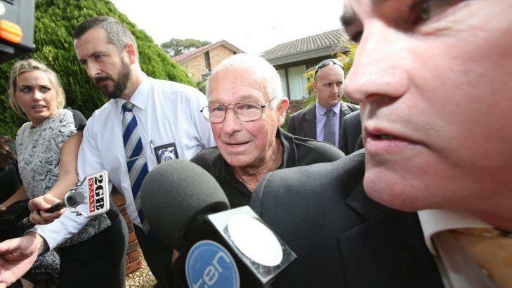 Detained: Detectives arrest Roger Rogerson at his Padstow Heights home in May. Photo: Nick Moir