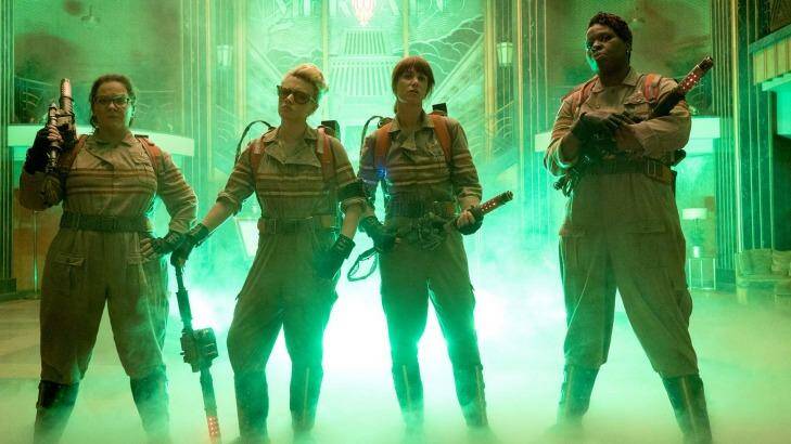 The all-female <i>Ghostbusters</i> ... Melissa McCarthy, Kate McKinnon, Kristen Wiig and Leslie Jones.  Photo: Hopper Stone