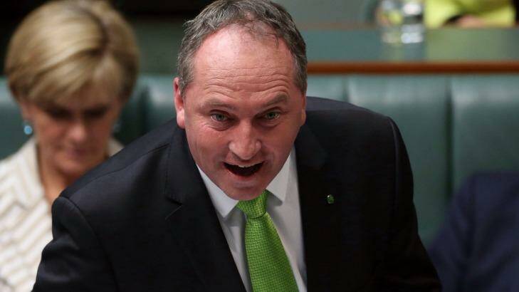 Agriculture Minister Barnaby Joyce sent a highly personal email to one of Mrs Rinehart's children to drop her legal action. Photo: Andrew Meares