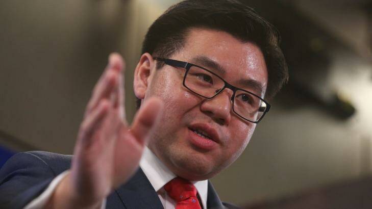 Race Discrimination Commissioner Tim Soutphommasane at the National Press Club on Tuesday. Photo: Andrew Meares