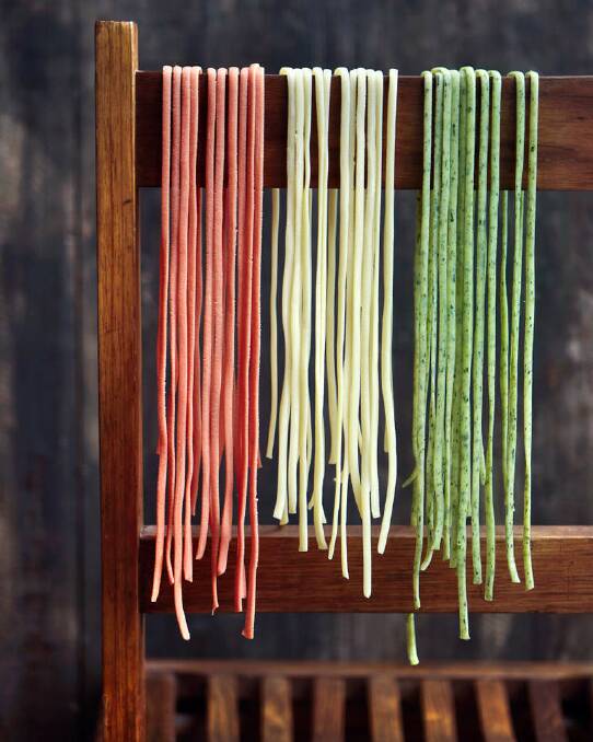 Donnini's window display of multicoloured fresh pasta is familiar and reassuring. Photo: Marina Oliphant