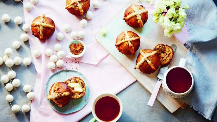 Dense but delicious ... hot cross buns with a twist. Photo: Supplied