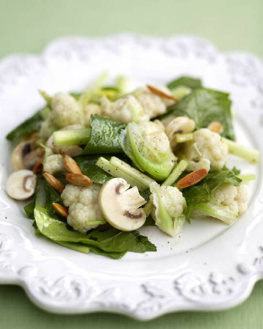 Damien's cauliflower salad <a href="http://www.goodfood.com.au/good-food/cook/recipe/damiens-cauliflower-salad-20111018-29x1t.html"><b>(recipe here).</b></a> Photo: Marina Oliphant