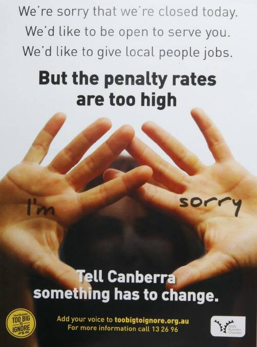 One of the Too Big Too Ignore campaign posters displayed in Sydney cafes and shops over the Easter weekend.
