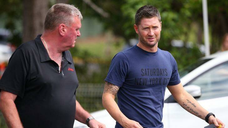 Australian cricket captain Michael Clarke arrives in Macksville ahead of the funeral service for Phillip Hughes. Photo: Michael Dodge/Getty Images