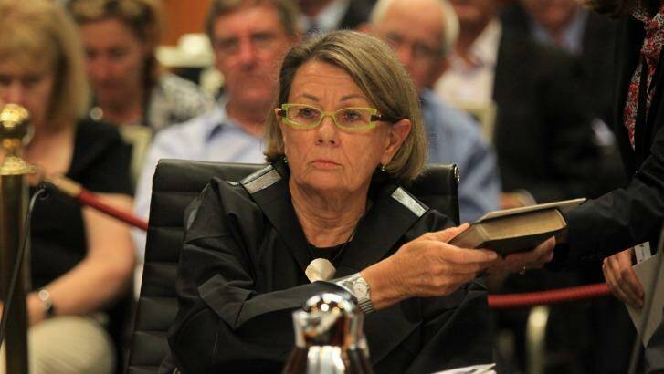 ICAC Chief Megan Latham before the parliamentary inquiry on Thursday.  Photo: Peter Rae