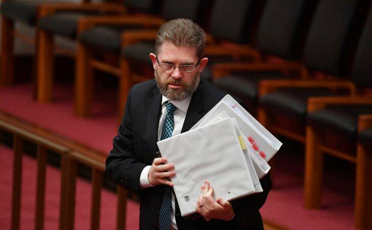 Special Minister of State Senator Scott Ryan during Question Time in the Senate chamber at Parliament House in Canberra, Monday, October 16, 2017. (AAP Image/Mick Tsikas) NO ARCHIVING