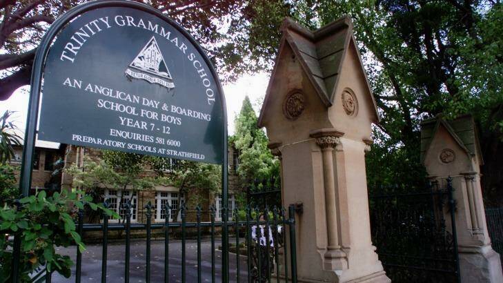 The main school entrance of Trinity Grammar in Summer Hill. Photo: Julian Andrews