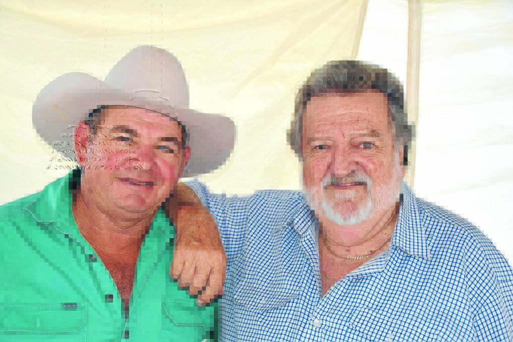 COUPLE OF BUSHIES: Tamworth-based artist Tom Maxwell with former Tamworth entertainer Terry Gordon.