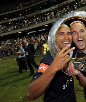 Archie Thompson and Kevin Muscat are two of the legends of the club who were recognised on Saturday night. Photo: Vince Caligiuri