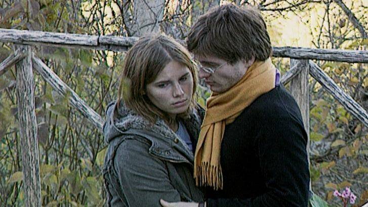 Amanda Knox and Raffaele Sollecito pictured the day after Meredith Kercher was murdered. 
