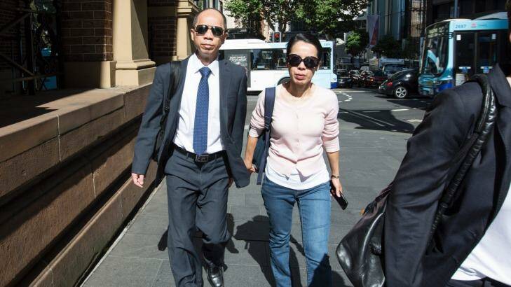 Robert Xie and his wife Kathy Lin arrive at Supreme Court during the trial. Photo: Jessica Hromas